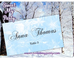 Winter Wedding Place Card template,Snowflakes Wedding Place Card templates,(11)